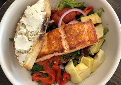 Great food in Nashville - Mediterranean salad with salmon